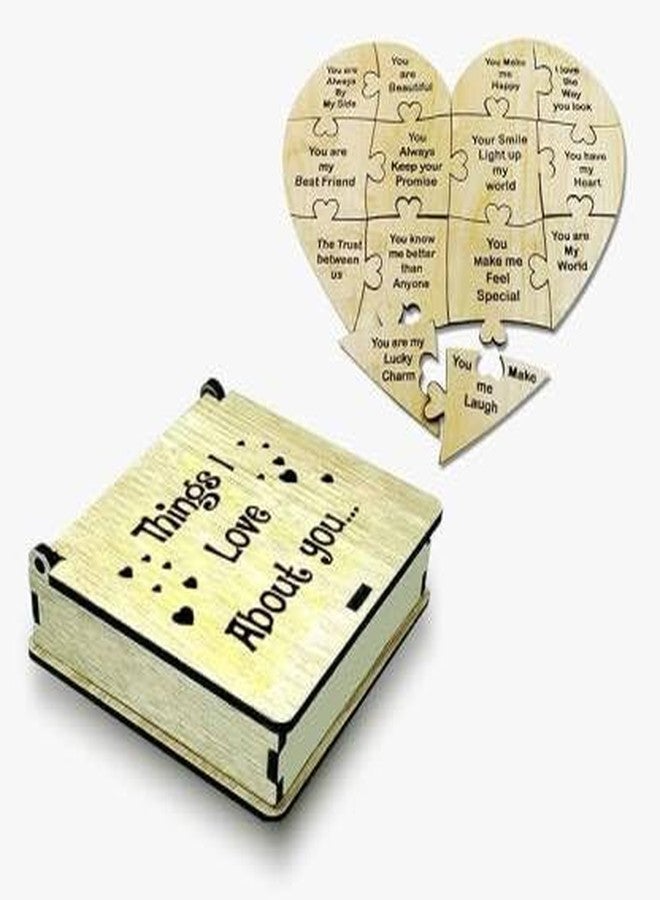 CRAFTINKY Things I Love About You Message Puzzle Gift Box for Valentine's Day, Anniversary, Birthday, and Loveable Person - Image 1